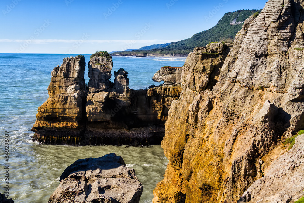 Punakaki Pancake Rocks in Paparoa National Park, West Coast, South ...