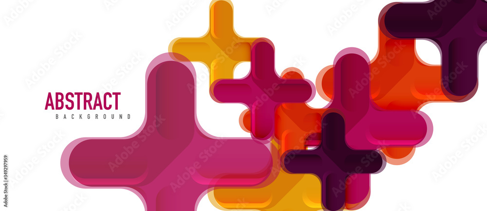 Glossy multicolored plastic style cross composition, x shape design, techno geometric modern abstract background. Trendy abstract layout template Glossy multicolored plastic style cross composition, x shape design, techno geometric modern abstract background. Trendy abstract layout template