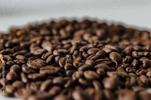 Coffee beans with blurry background. 