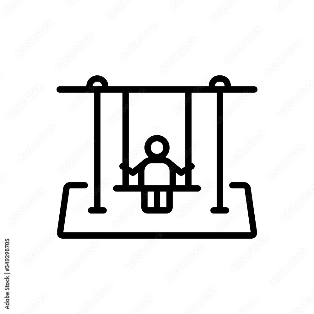 Black line icon for swing Black line icon for swing