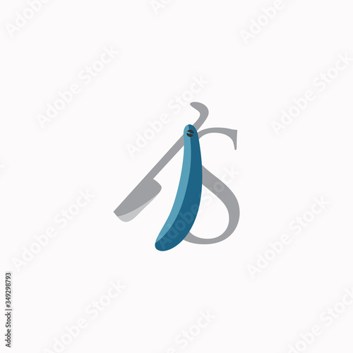 logo letter s with Shaver barber vector design	