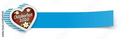 blue sticky paper with gingerbread heart Oktoberfest 2020