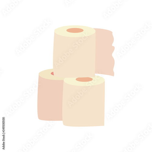 Isolated toilet papers flat style icon vector design