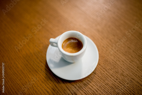 Black coffee espresso cup table cafe restaurant coffee house top