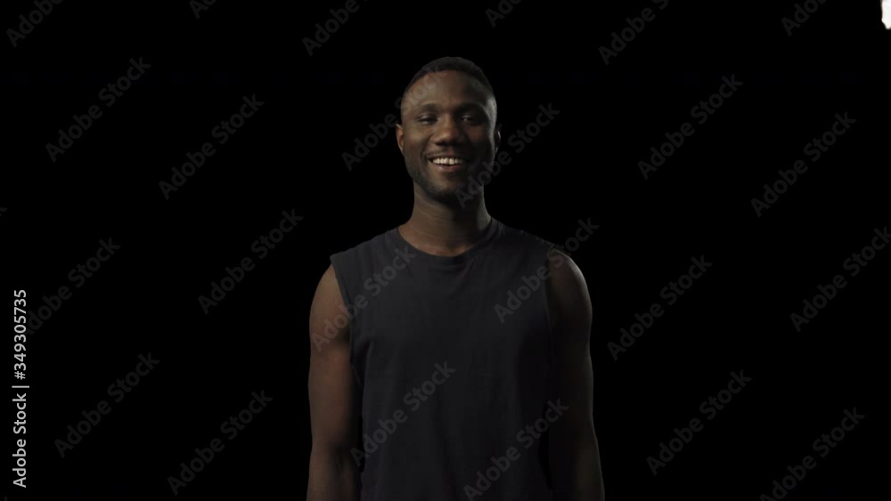 Front view of black man smiling toothy smile. Transparent isolated alpha channel background. Front view of black man smiling toothy smile. Transparent isolated alpha channel background.