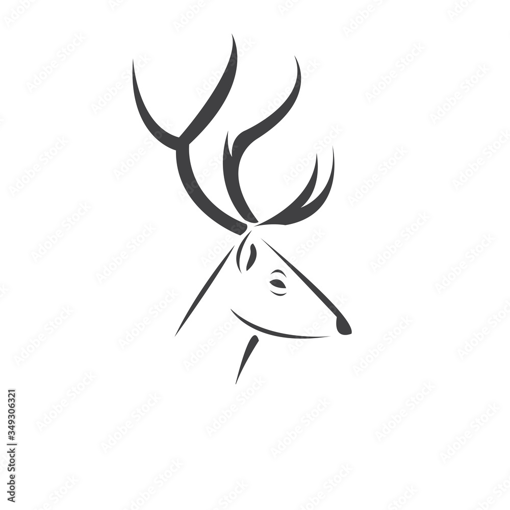 Deer logo design vector illustration. on white background. symbol. icon. Wild Animals Deer logo design vector illustration. on white background. symbol. icon. Wild Animals