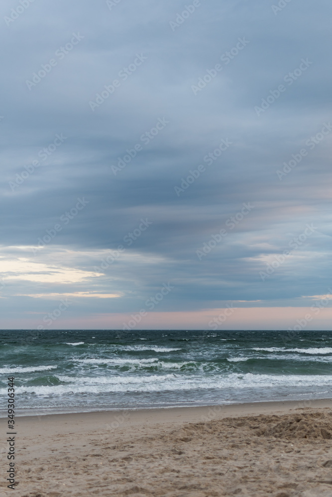 Empty Rockaway Beach at sunset in Queens, New York City in May 2020 Empty Rockaway Beach at sunset in Queens, New York City in May 2020