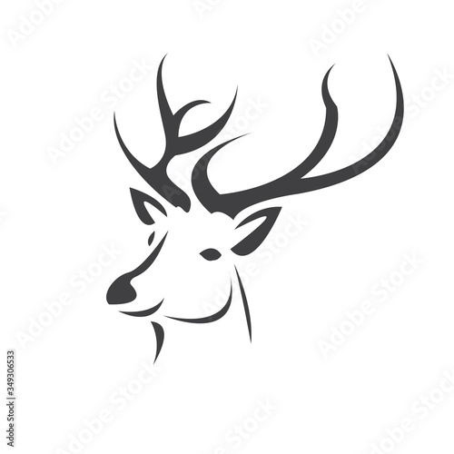 Deer logo design vector illustration. on white background. symbol. icon. Wild Animals