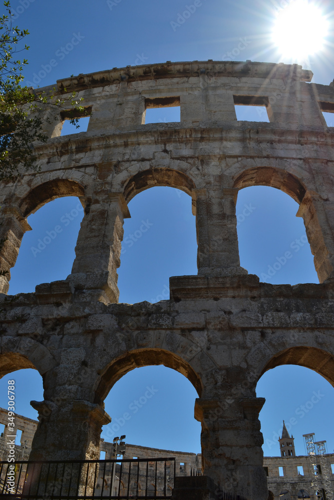 Part of ancient roman amphitheater in Pula Croatia
