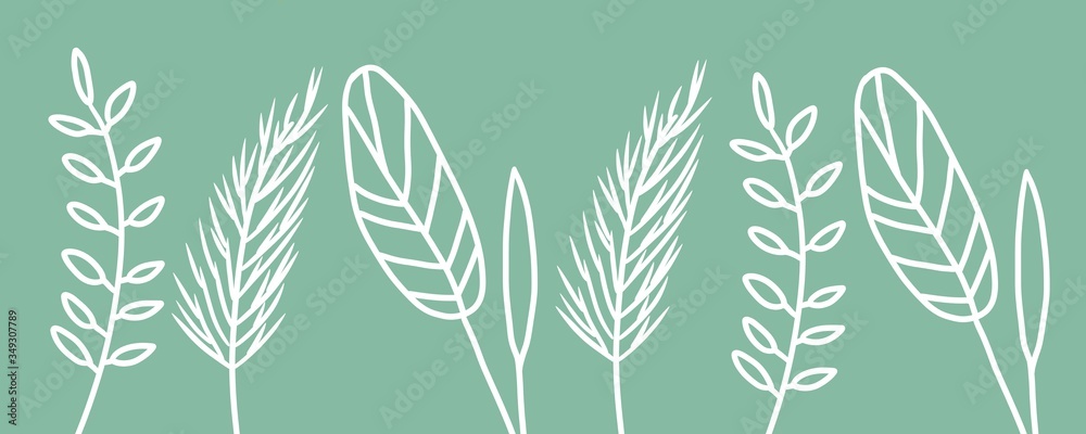 Naklejka premium abstract green floral background