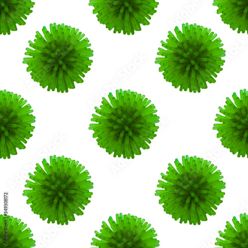 Coronavirus seamless pattern Isolated on white background.