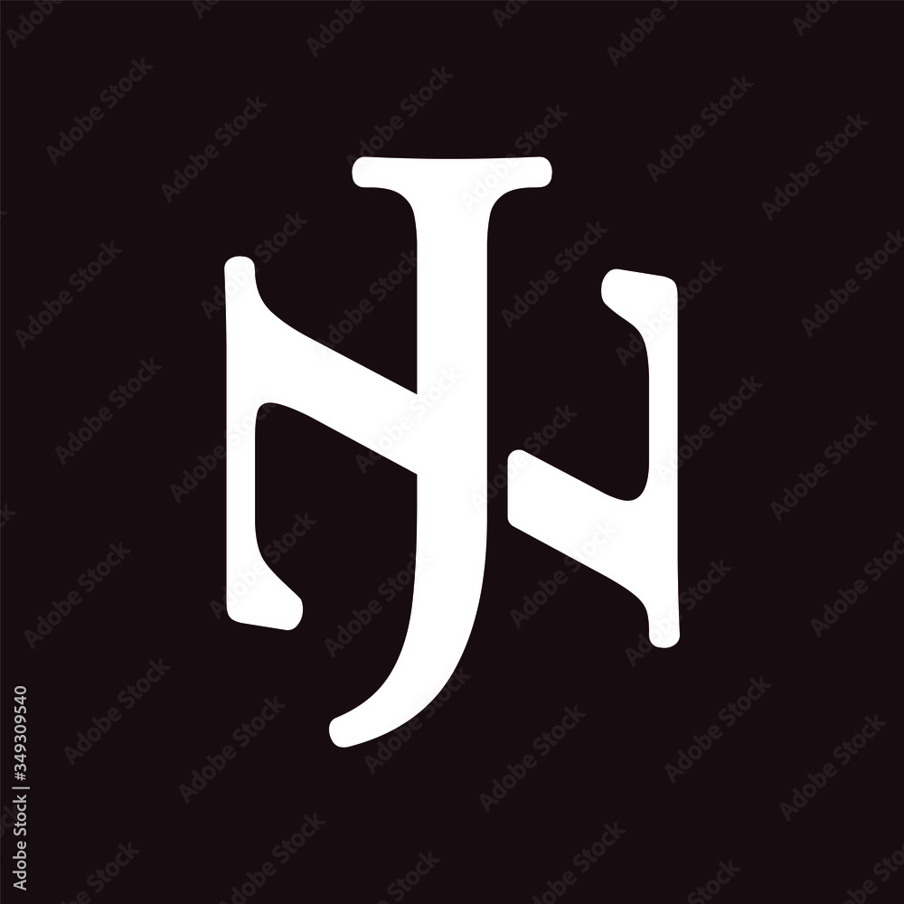 Initial letter NJ or JN logo template with vintage font illustration in flat design monogram symbol Initial letter NJ or JN logo template with vintage font illustration in flat design monogram symbol