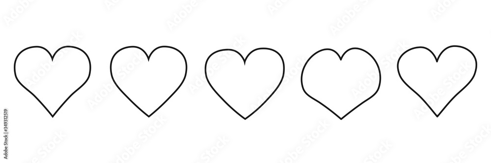 Flat hearts icons set vector illustration
