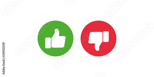 Thumb up and thumb down sign. Yes or No Vector illustration