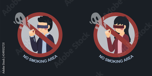 Man and Woman No Smoking Area Sign