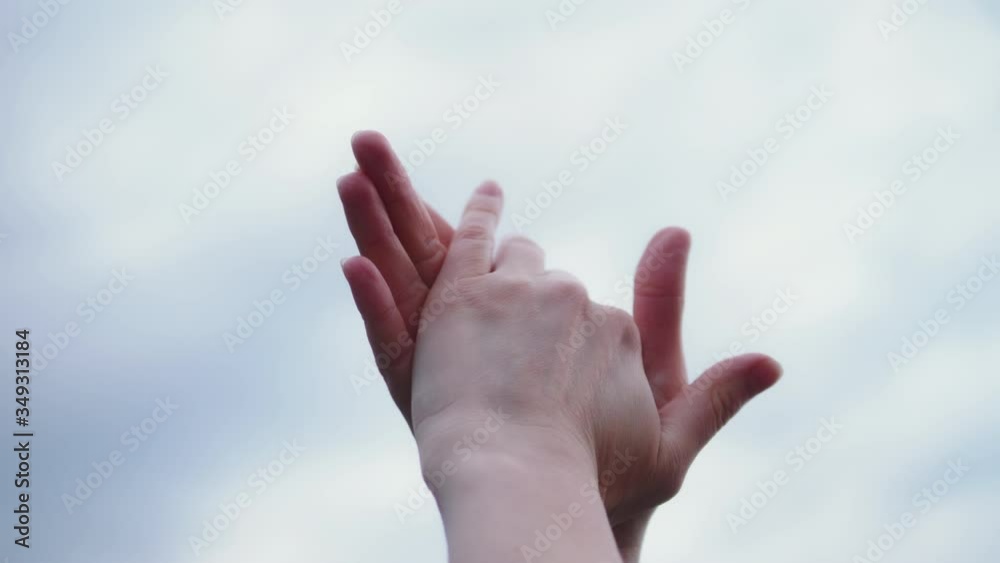 Woman hands applauding from balcony to support medical staff, health workers, doctors, nurses. Applause during Coronavirus pandemic Woman hands applauding from balcony to support medical staff, health workers, doctors, nurses. Applause during Coronavirus pandemic