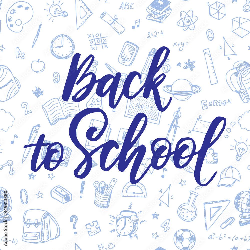 Welcome Back to School hand writing card. Welcome Back to School hand writing card.