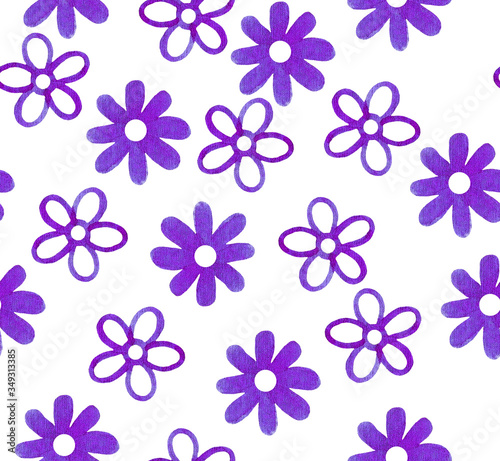 Purple flowers, wallpaper, watercolor (2)