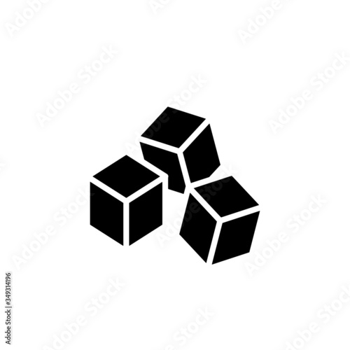 Sugar cubes icon template in black flat design on white background  Sugar cubes symbol vector sign isolated on white background illustration for graphic and web design