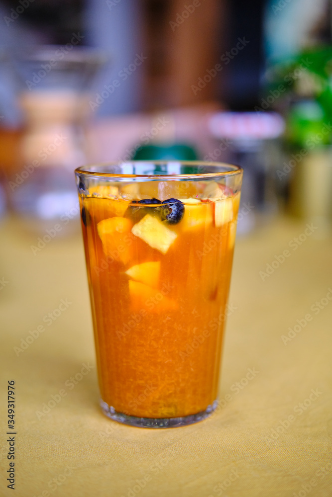 Homemade Sangria Ice Tea, Ice Tea with Fresh Fruits and Orange Juice Homemade Sangria Ice Tea, Ice Tea with Fresh Fruits and Orange Juice