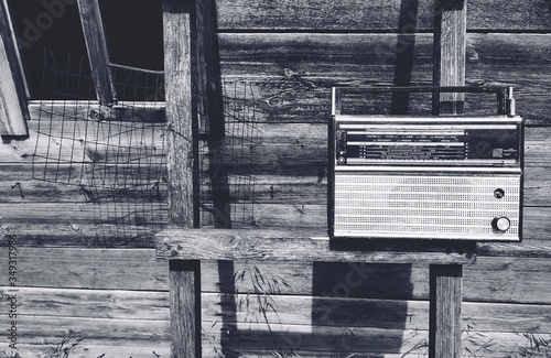 Receiver from the past in black and white