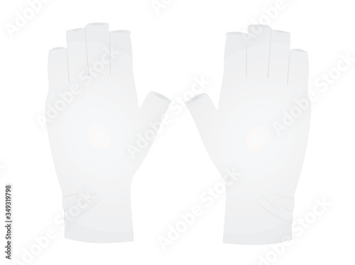 White wristband gloves. vector illustration