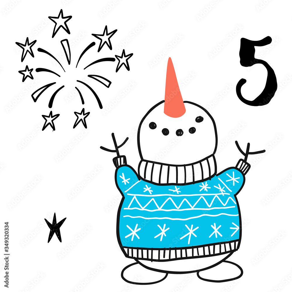 Fotografie Christmas advent calendar set. Printable card.