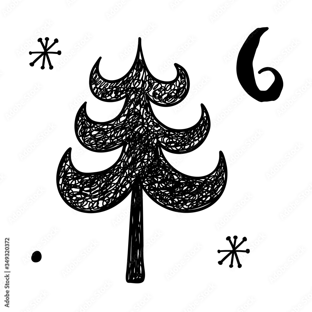 Fotografie Christmas advent calendar set. Printable card.