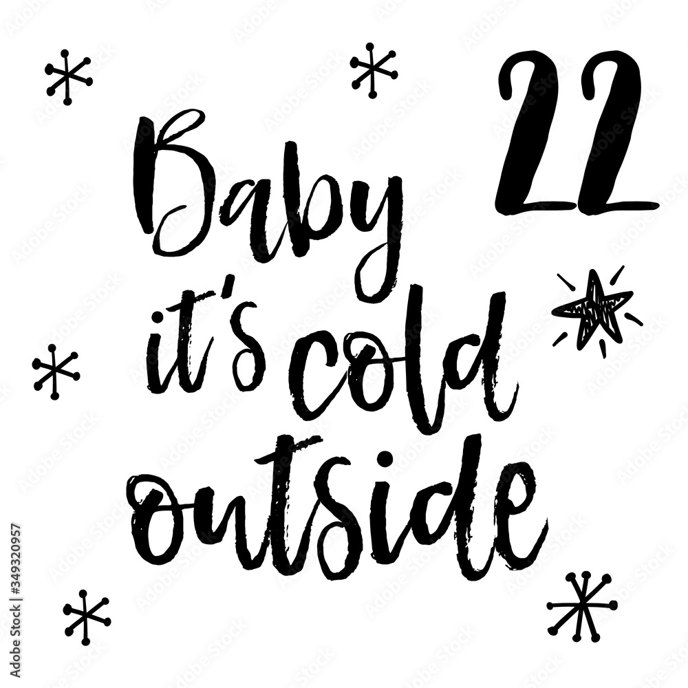 Christmas advent calendar set. Printable card.