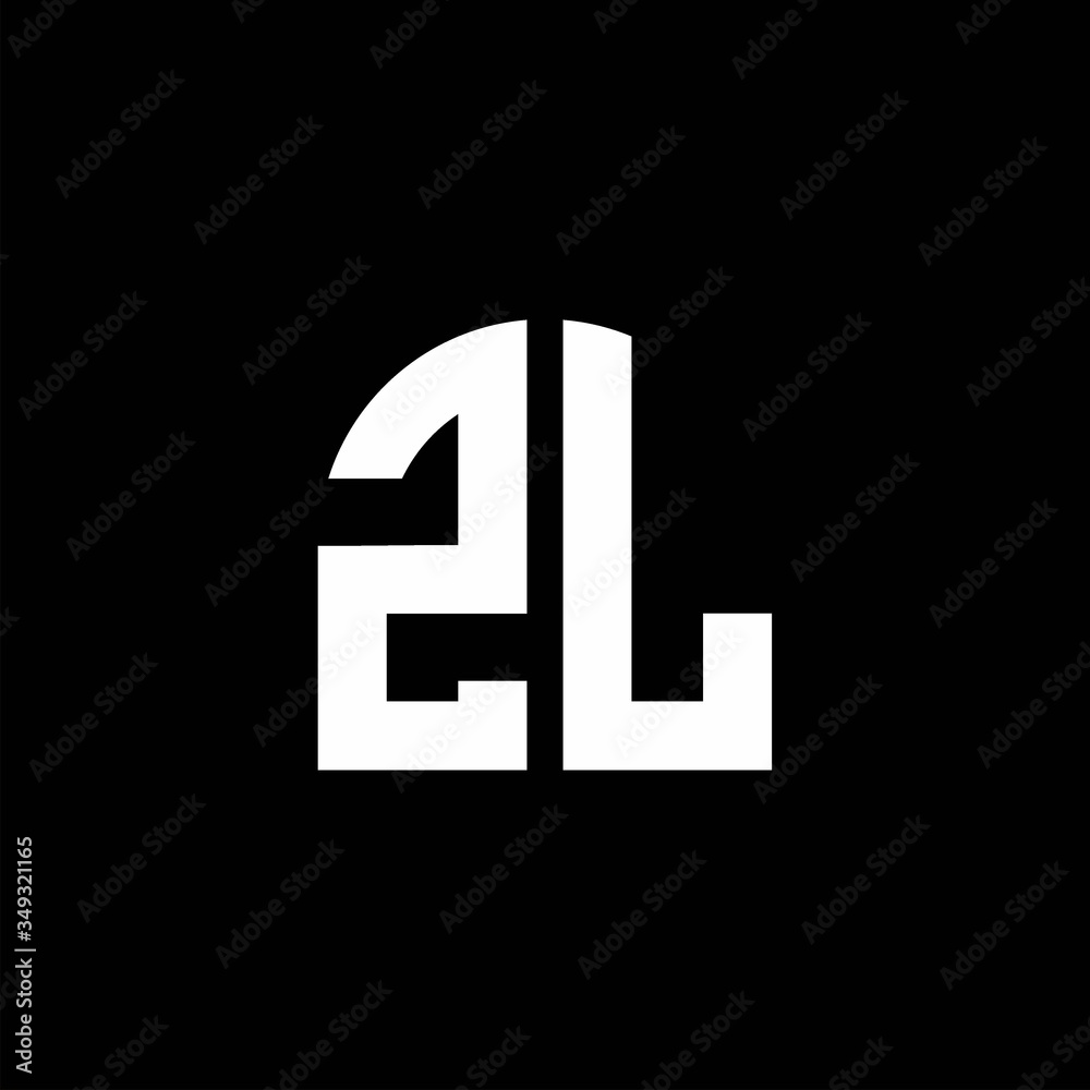 ZL monogram logo with curve shape design template Stock Vector | Adobe ...