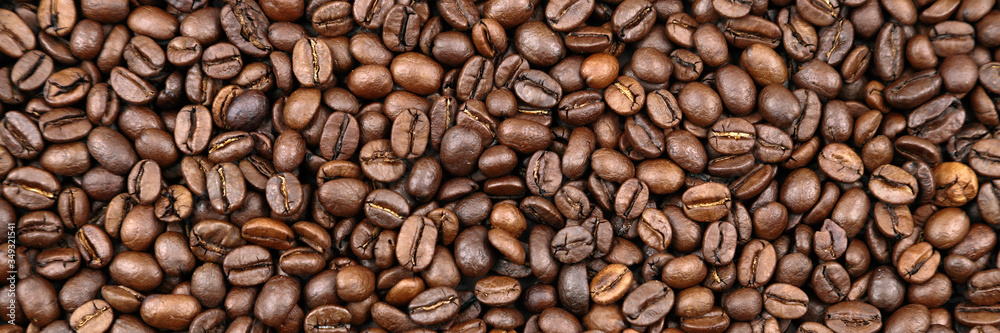 Roasted coffee beans background Roasted coffee beans background