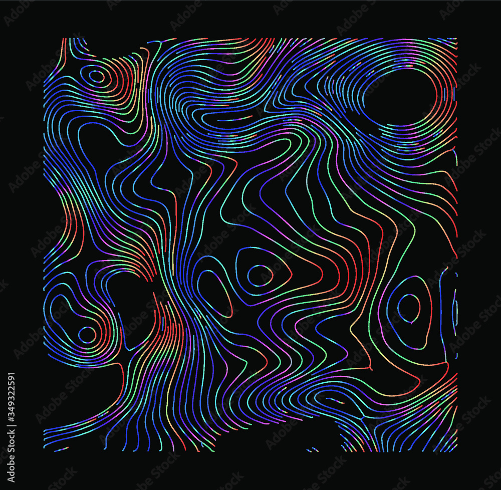 Holographic surface with glitched wavy texture. Retrofuturistic illustration in 80s-90s synthwave and retrowave chrome coloring.