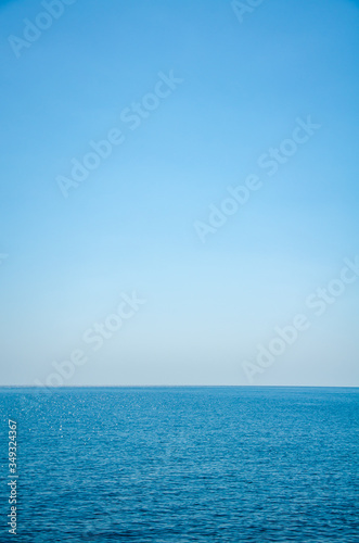 Seascape background vivid blue sea and clear sky