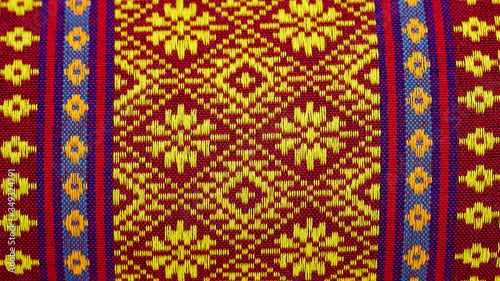 Thai fabric pattern.A texture embroider pattern style local in thailand.