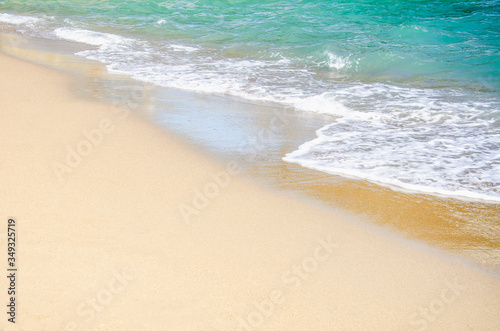 Tropical seascape background white sandy beach and turquoise water