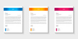 Colorful modern abstract business letterhead set vector design template