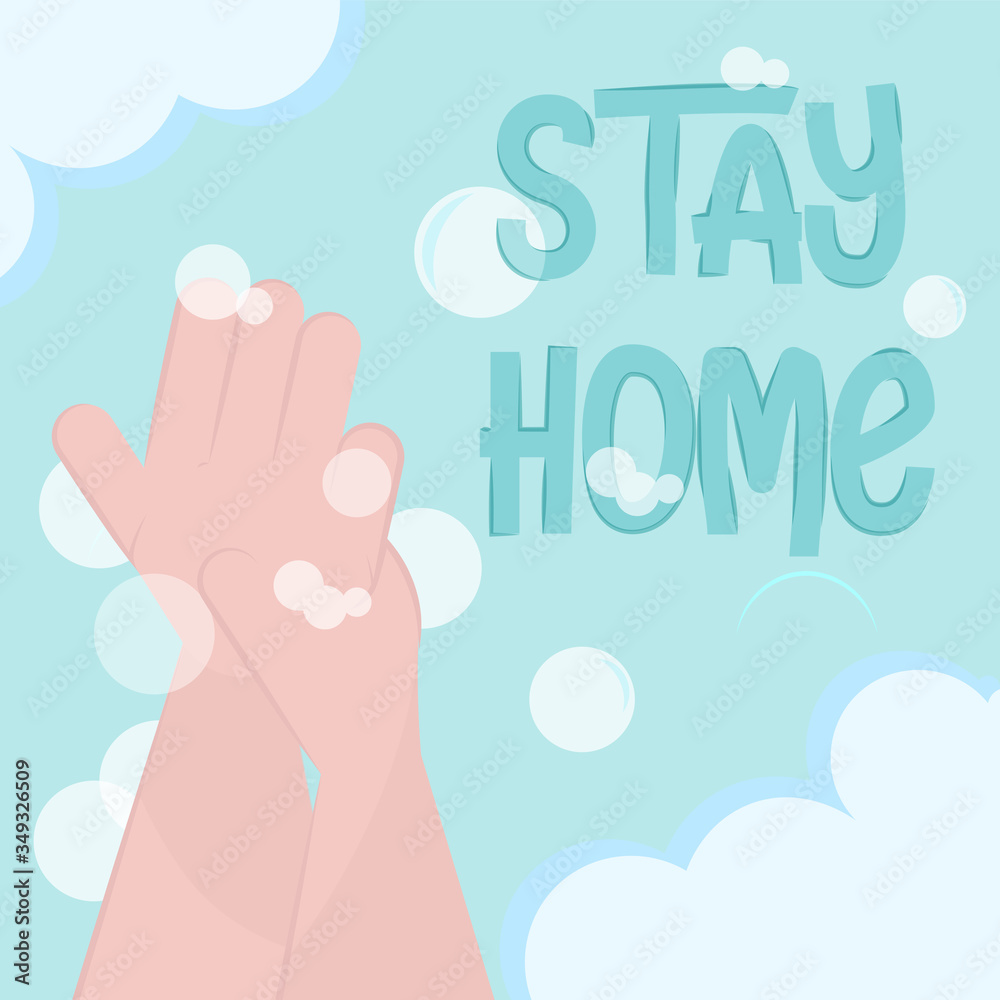 Fototapeta premium Stay in home poster