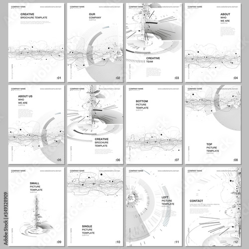 A4 brochure layout of covers design templates for flyer leaflet, A4 format brochure design, report, presentation, magazine cover, book design. Futuristic background for digital future concept.