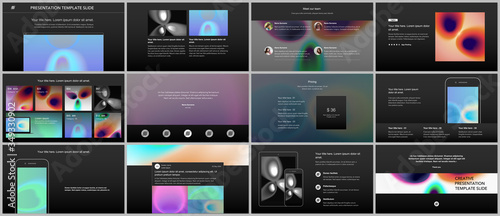 Vector templates for website design, presentations, portfolio. Templates for presentation slides, flyer, leaflet, annual report. Medical design with bright colored gradient pattern in form of cells.