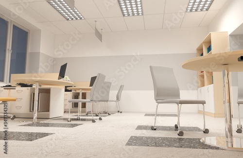 office, interior visualization, 3D illustration © vadim_fl