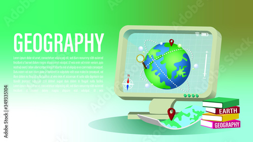 World map 3D on the screen