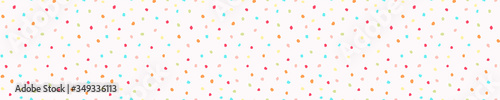 Rainbow sprinkles confetti dotty border texture. Fun seamless background. Pastel color starry quirky ribbon trim banner. Modern cute falling speckle pattern. Japanese kawaii digital party washi tape