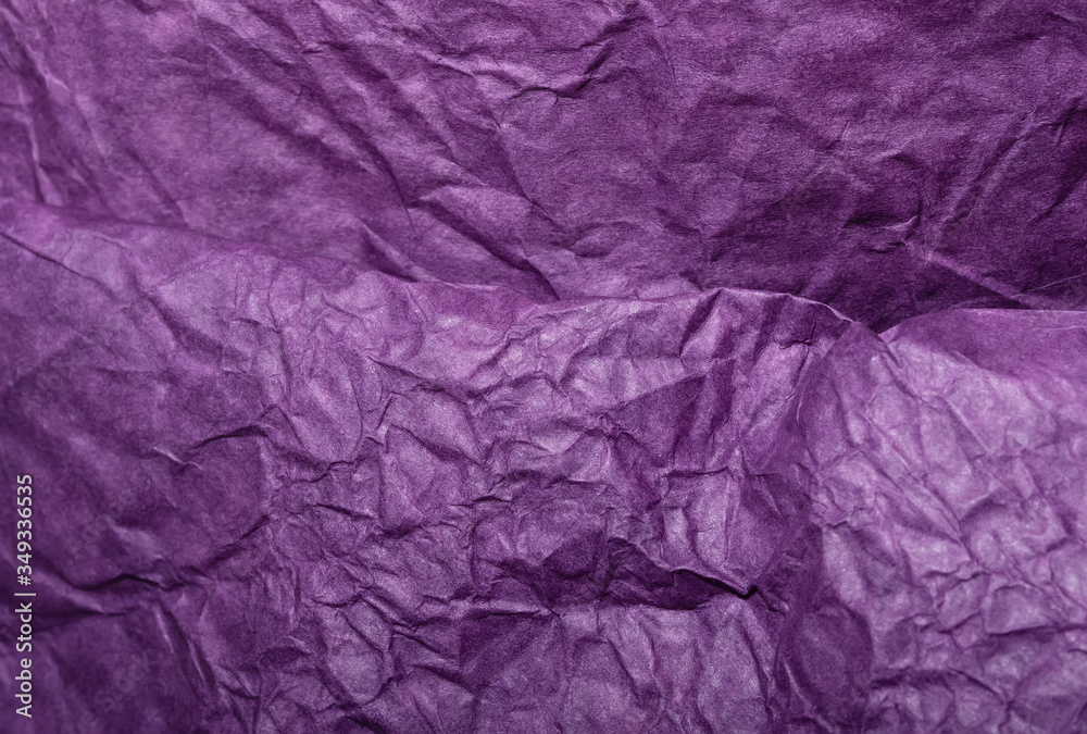 Texture rumpled paper lilac color flat background