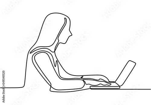 Continuous line drawing of ...