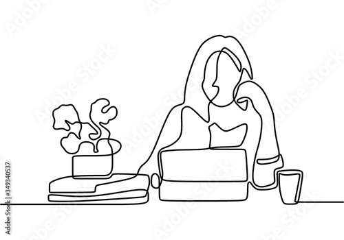 Continuous line drawing of ...