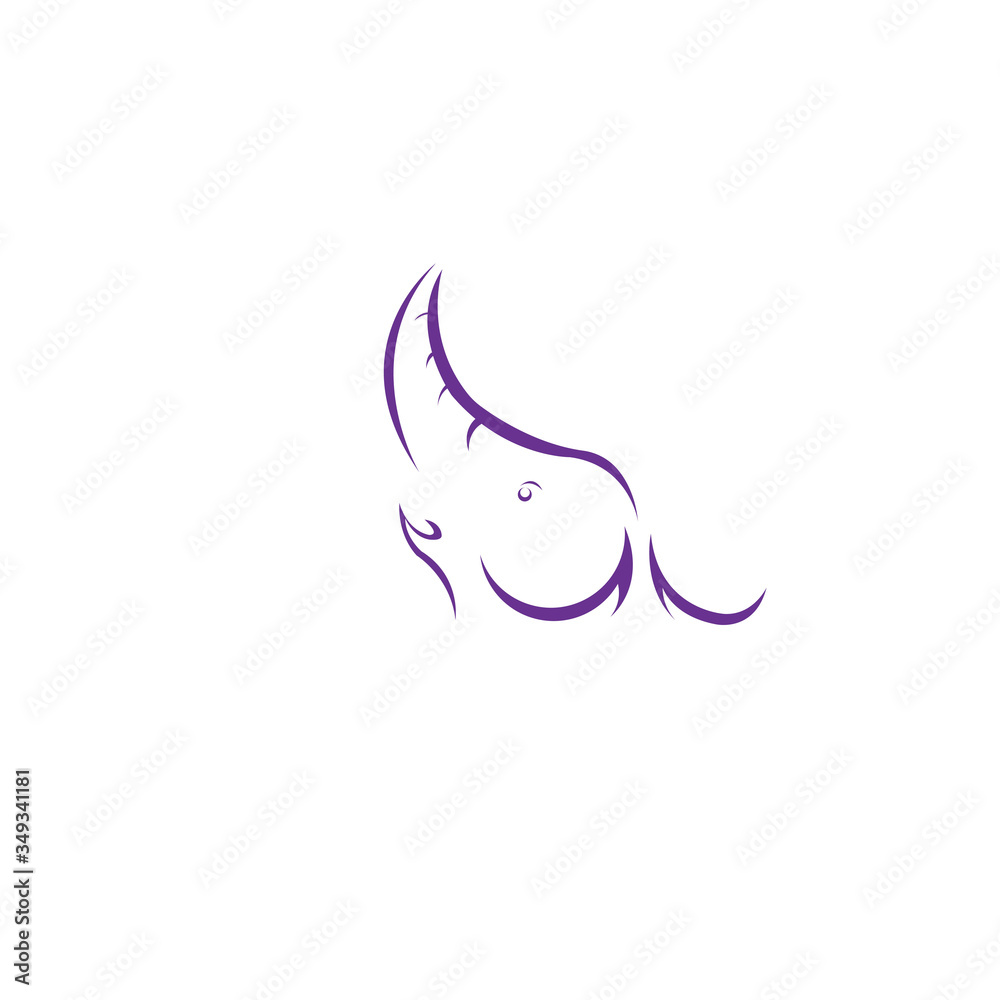 illustration of unique elephant logo design vector simple