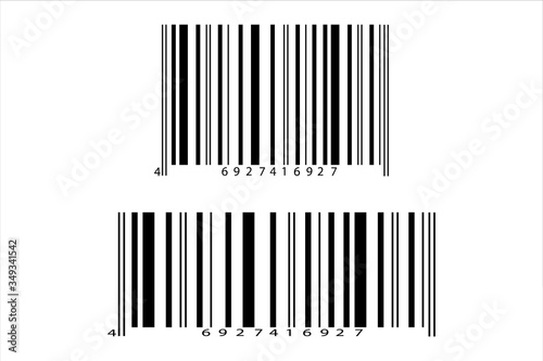 Realistic bar code icon. A modern simple flat barcode. Marketing  the concept of the Internet.