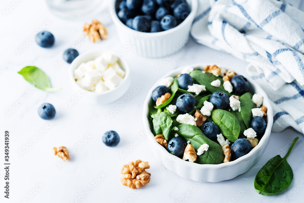 Spinach blueberry walnut Feta salad Spinach blueberry walnut Feta salad