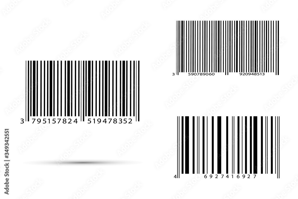 Realistic bar code icon. A modern simple flat barcode. Marketing, the concept of the Internet.