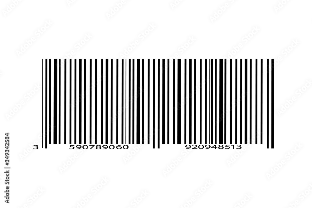 Realistic bar code icon. A modern simple flat barcode. Marketing, the concept of the Internet.